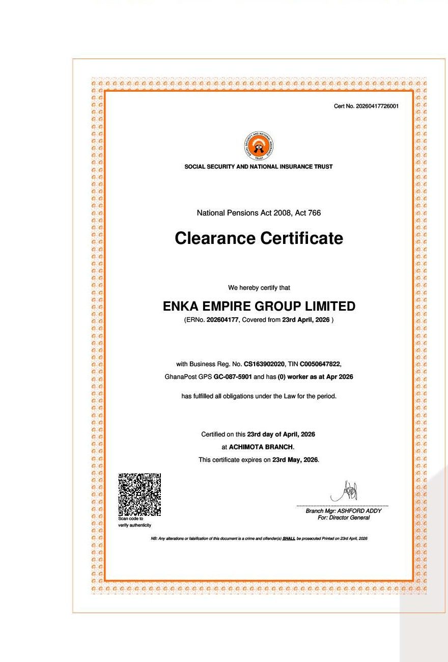 SSNIT National Pensions Act clearance certificate