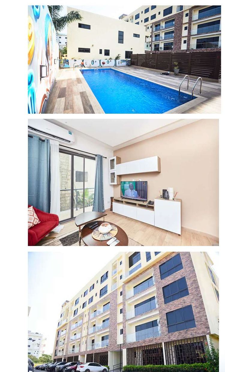 Legacy Apartment swimming pool and interior